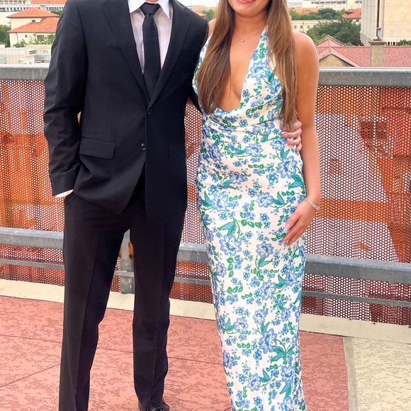 Marcella Blue Floral Formal Maxi Dress Size Small - Picture 5 of 6